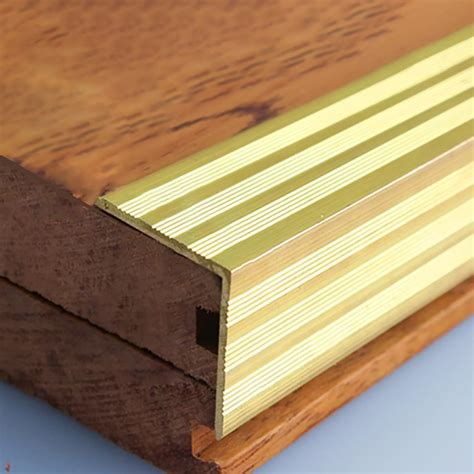 desk trim metal strips l-bracket|ZIMGOD Brushed Brass Stair Nosing Edge Trim, L Shape Edge .